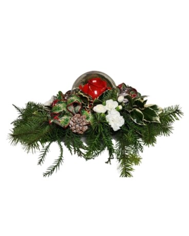 Rose Bubble Keepsake with Fresh Flowers Flower Arrangement