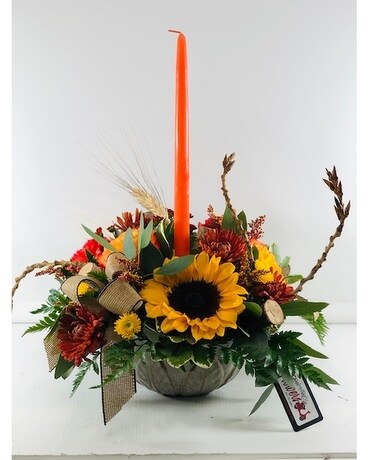 Centerpiece - Fall w/Candle Centerpiece