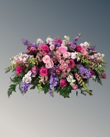 Casket Bouquet w/Pink Flowers Sympathy Arrangement