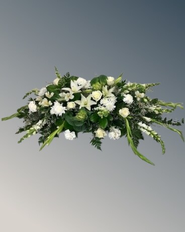Casket Bouquet w/White Flowers Sympathy Arrangement