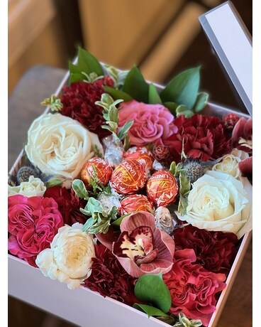 Love In A Box Flower Arrangement