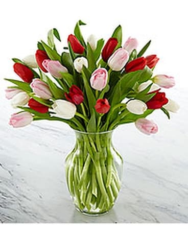 The FTD Here in my Heart Tulip Bouquet Flower Arrangement