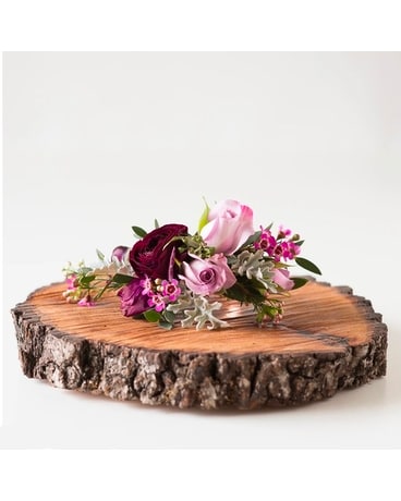 Purple Wrist Corsage Flower Arrangement