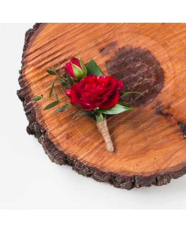 Red Boutonnière Flower Arrangement
