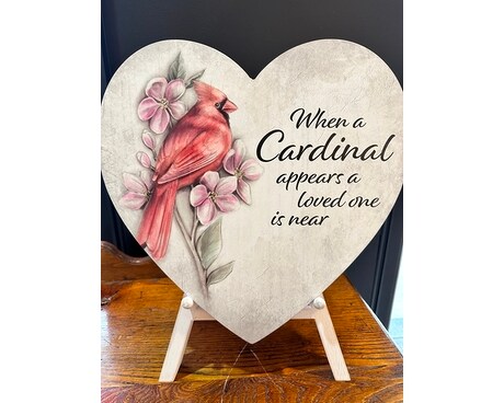 Cardinal Plaque Funeral Arrangement