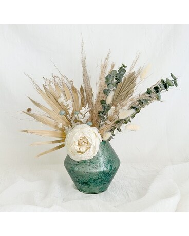 Sea Glass Dried Arrangement Flowers