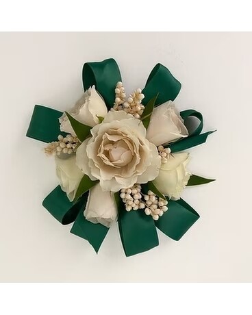 Fresh Corsage/ Green Ribbon Flowers