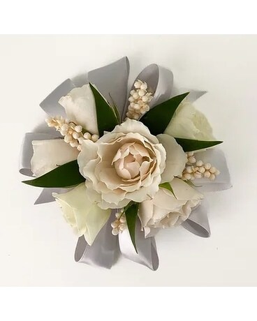 Fresh Corsage/ Grey Ribbon Flowers