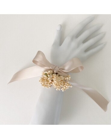 Dried Corsage/ Champagne Ribbon Flowers