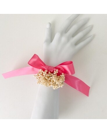 Dried Corsage/ Hot Pink Ribbon Flowers