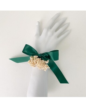 Dried Corsage/ Green Ribbon Flowers