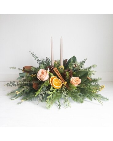 Cozy Citrus Cabin Centerpiece Lovely & Lush Flowers