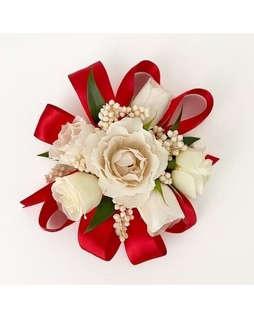 Fresh Corsage / Red Ribbon Flowers