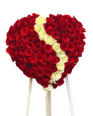 Broken Heart with Roses in Garner NC - Forest Hills Florist