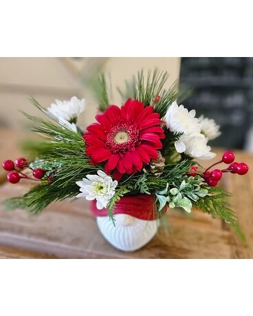 Gnome for Christmas Flower Arrangement
