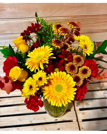 Warm Harvest Flower Arrangement
