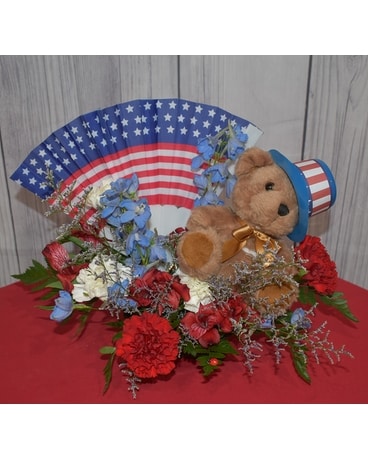 Independence Bear Flower Arrangement