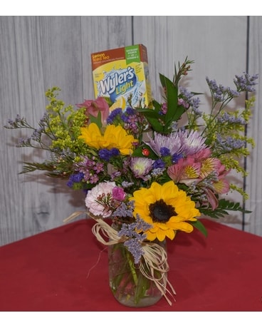 Cool Drink Of Summer Flower Arrangement