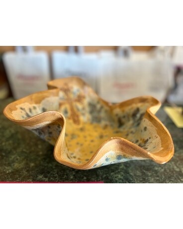 Bowl with Cross Flower Arrangement