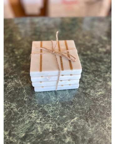 Marble Coasters With Gold Accents Gifts