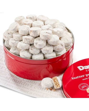 32oz Pecan Meltaways W/Bow size,  inches height and  inches wide.