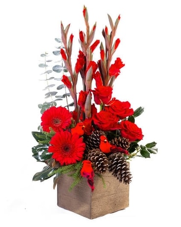 RUSTIC RED CHRISTMAS Flower Arrangement Flower Arrangement