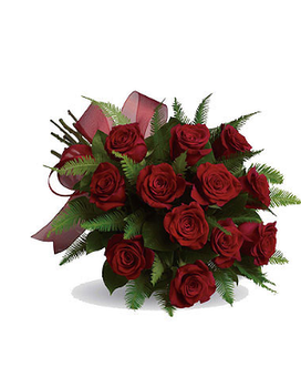 Hand Tied Dozen Red Roses Flower Arrangement