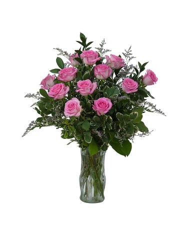 Pink Rose Perfection Flower Arrangement