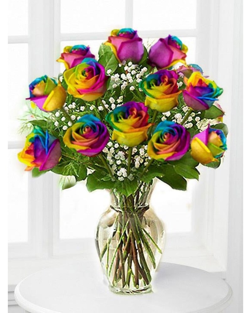 Shout in the Rainbow/première fleurs Rainbow Roses in Mission BC - Sally Florist Mission