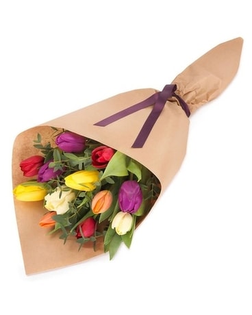 Hand-Tied Tulips Bouquet Flower Arrangement