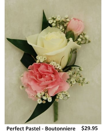 Perfect Pastel Boutonniere Flower Arrangement