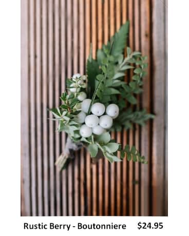 Rustic Berry Boutonniere Flower Arrangement