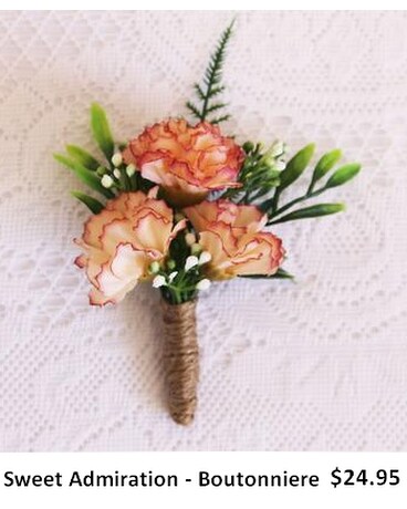 Sweet Admiration Boutonniere Flower Arrangement