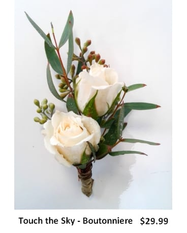 Touch the Sky Boutonniere Flower Arrangement