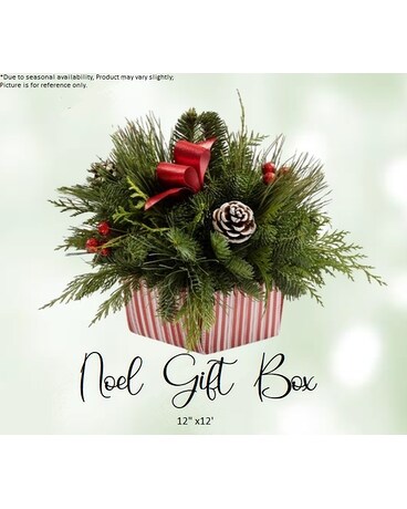 Noel Gift Box Flower Arrangement