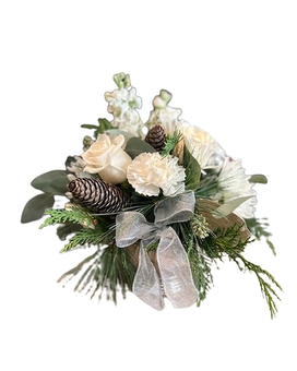 Silver Sparkle Bowl Flower Arrangement