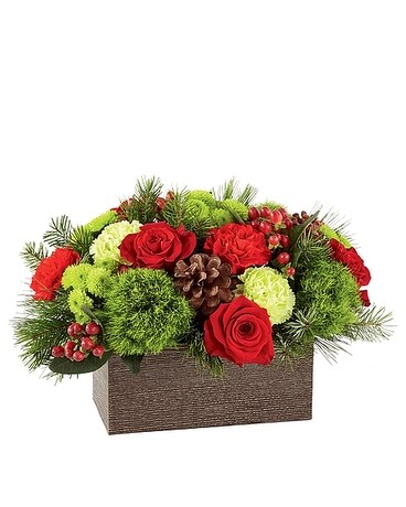 Christmas Cabin Flower Arrangement