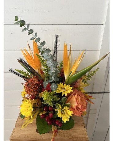 Birds in Fall Flower Arrangement