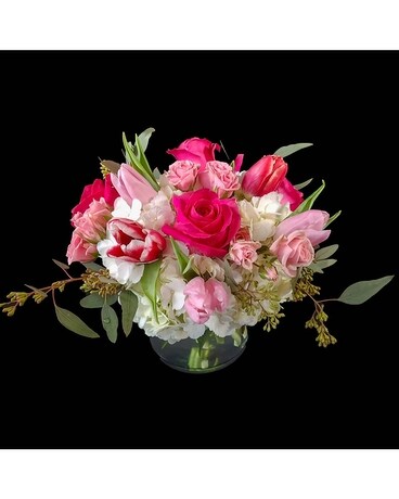 Pink Hearts Flower Arrangement