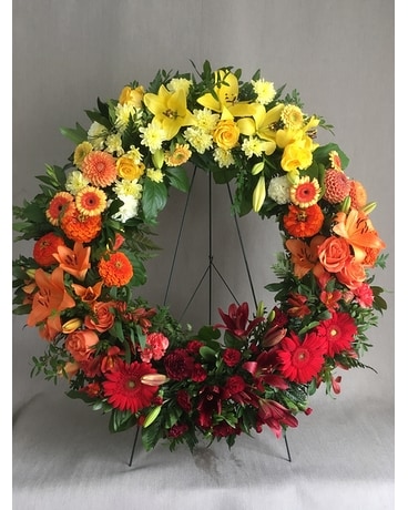 Ombre Tribute Wreath Funeral Arrangement