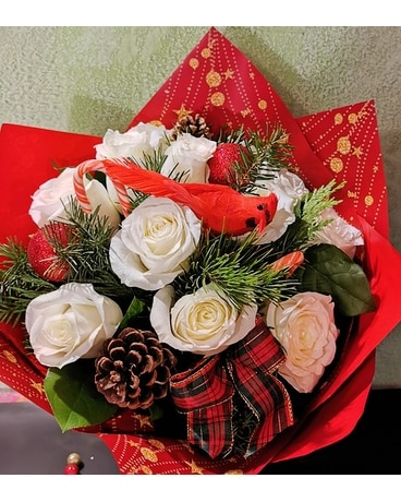Happy Holiday - White Rose Bouquet Bouquet