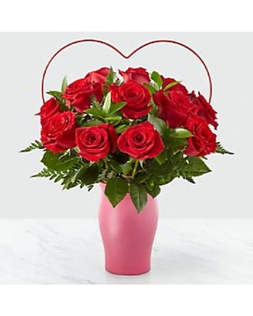 Cupid's Heart™ Red Rose Bouquet Flower Arrangement