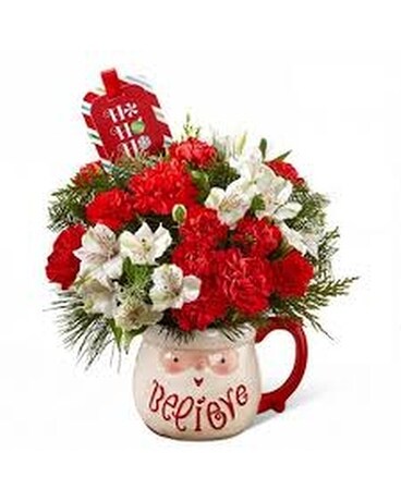 Santa Mug Flower Arrangement
