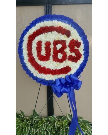 Cubs Logo Sympathy Arrangement