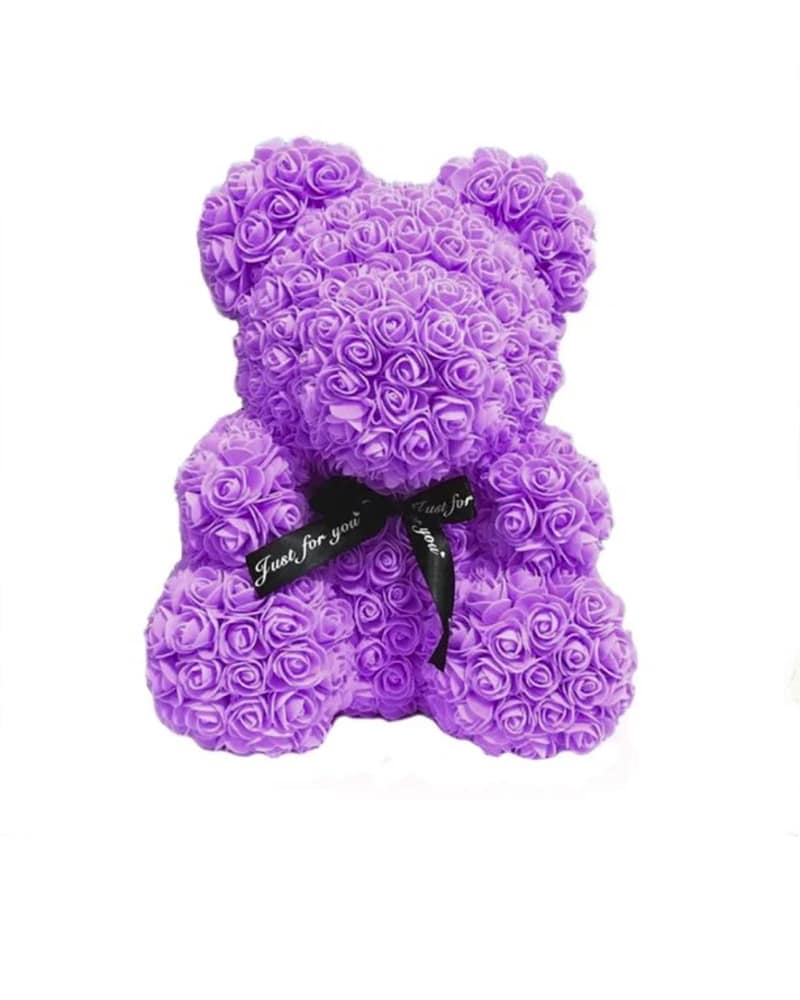 Purple Foam Rose Bear