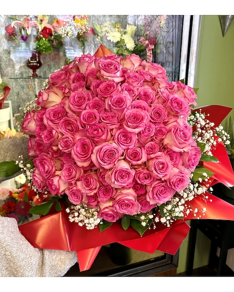 100 Fresh Roses Arrangement in Des Moines IA - Irene's Flowers & Exotic  Plants