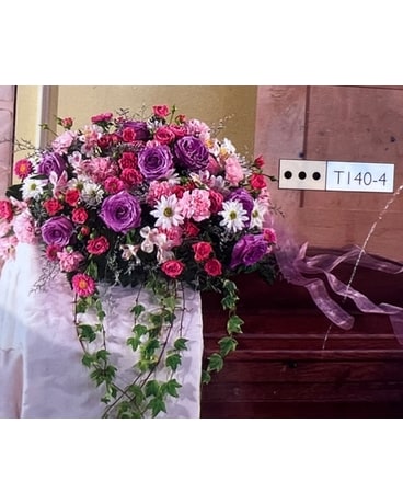 Classic Collection: Vibrant Garden Casket Tribute Funeral Casket Spray Flowers