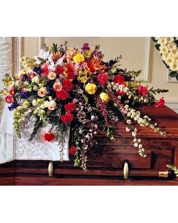Classic Collection: Summer Sunrise Casket Spray Funeral Casket Spray Flowers