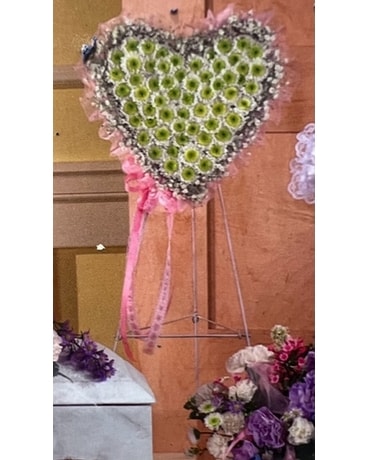 Classic Collection: Gentle Garden Heart Bouquet Funeral Arrangement