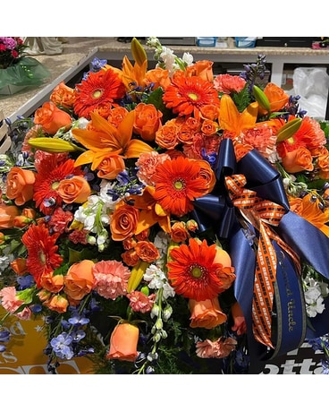 Chicago Bears Casket Spray Funeral Arrangement